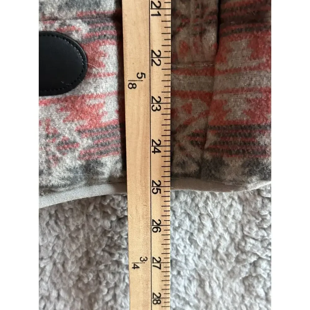 Ruff Hewn Women's Size M Warm Thick Gray+Pink Southwestern Print Puffer Vest - Picture 10 of 16